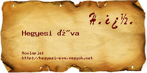 Hegyesi Éva névjegykártya
