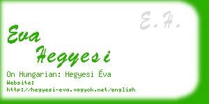 eva hegyesi business card